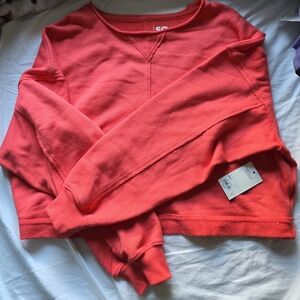 NWT S.O. Kohl's Hibiscus Red Crew Neck Cropped Sweater Sz. M